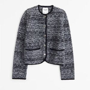 Abercrombie & Fitch Black and White Tweed Jacket